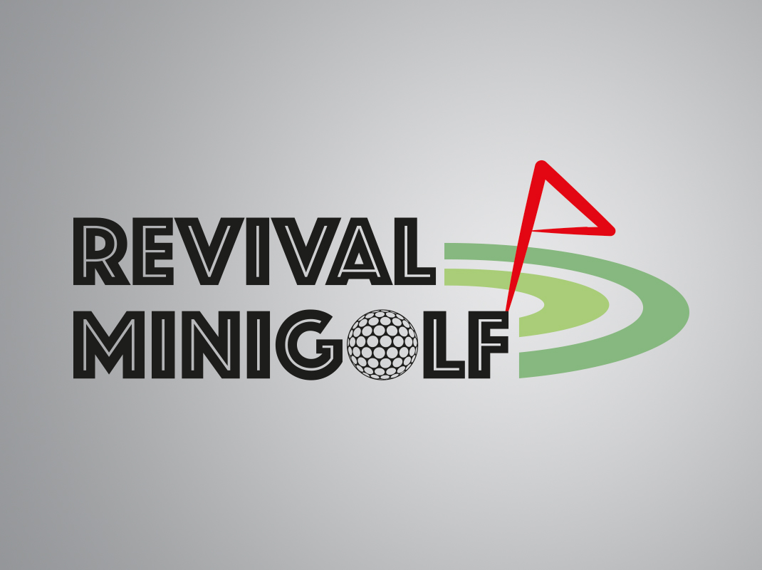 Ideazione e simulazione logo Revival Minigolf.