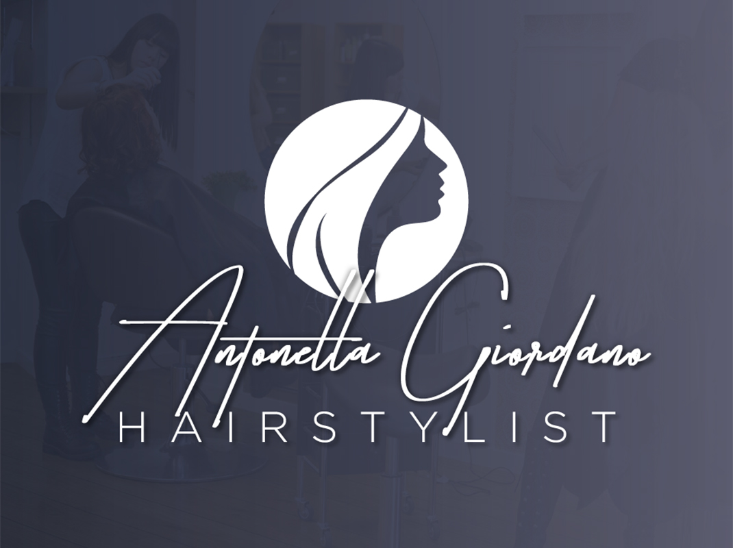 Ideazione logo e immagine coordinata parrucchiera Antonella Giordano Hairstylist.