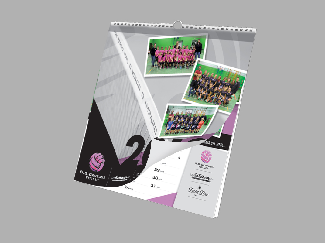 Creazione calendari personalizzati 2019 per S.S.Certosa Volley di San Donato Milanese.