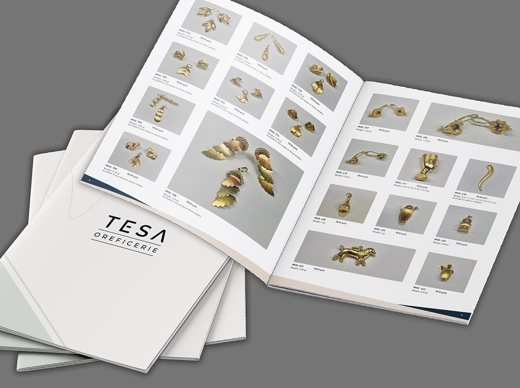 Catalogo A4 prodotti nuova collezione lavorazione oro e metalli preziosi.