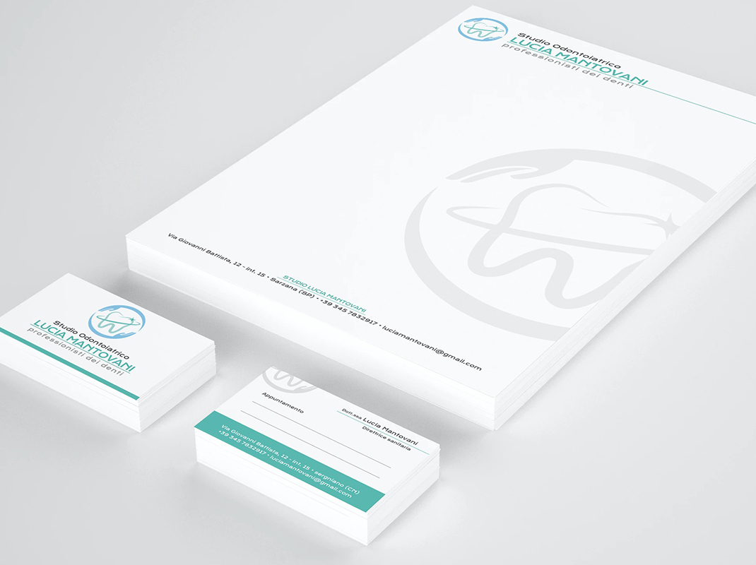 Ideazione Brand identity studio dentistico Lucia Mantovani.