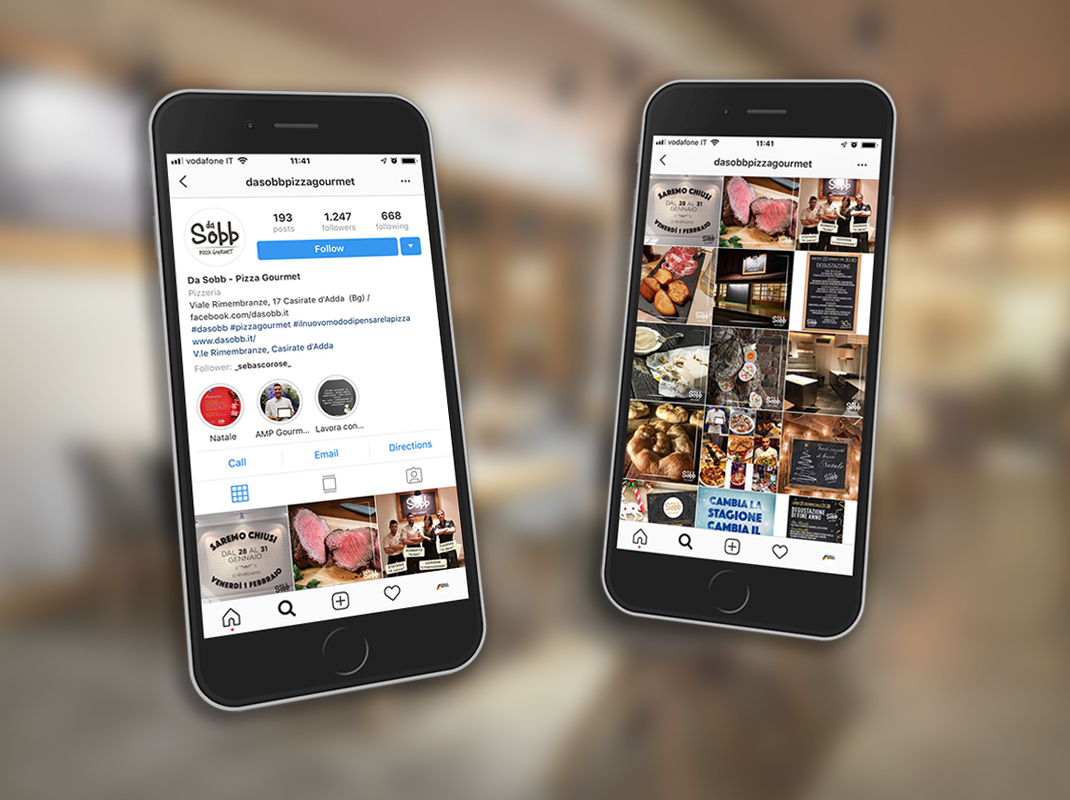 Gestione social network Instagram di Da Sobb Pizza Gourmet Casirate d'Adda.