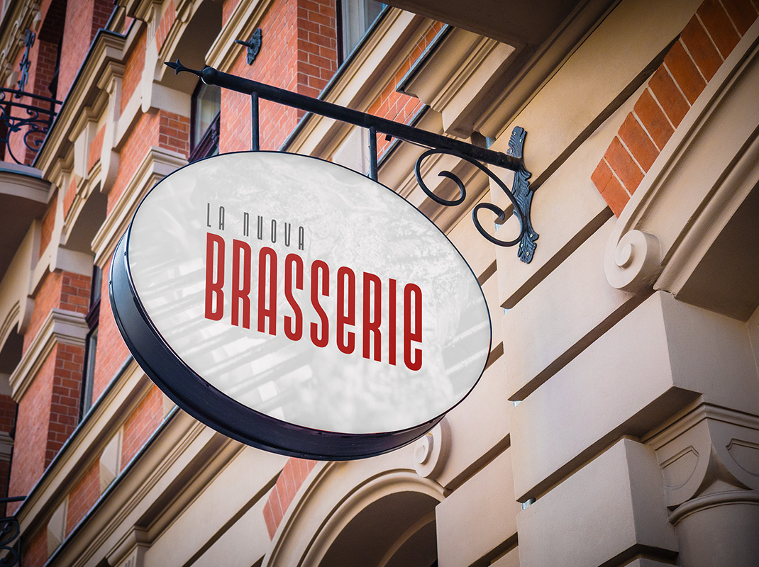 Insegna luminosa da esterni La Nuova Brasserie.