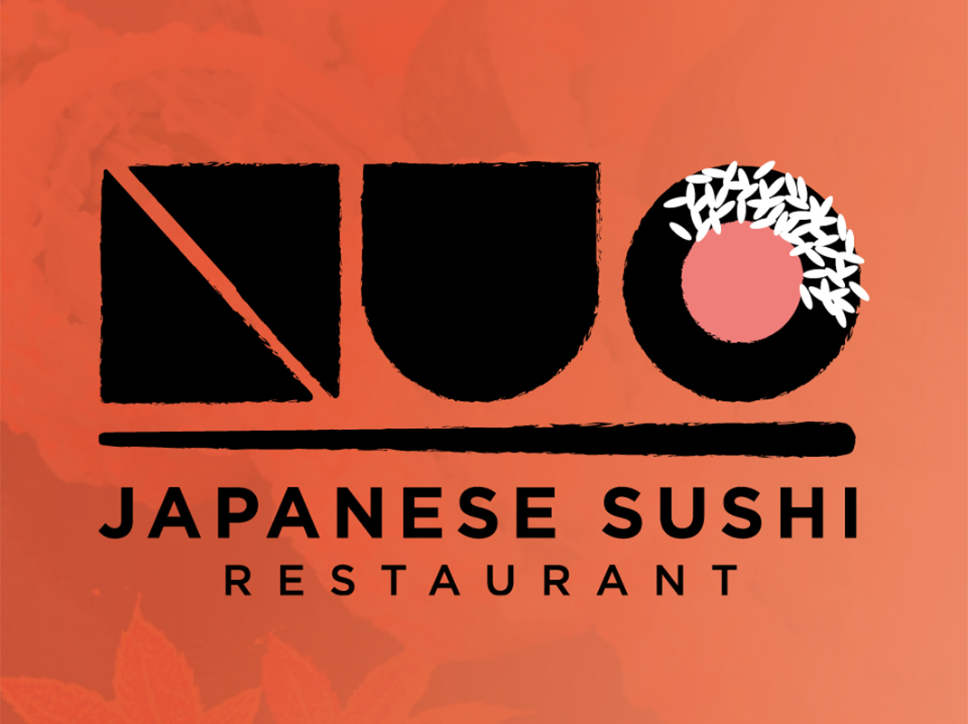 Creazione logo e immagine coordinata di Nuo Sushi, ristorante giapponese in lombardia.