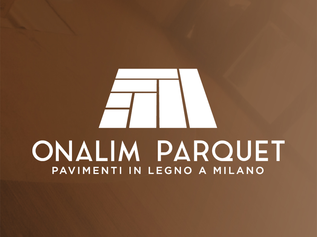 Creazione logo e immagine coordinata di Onalim Parquet, pavimenti in legno a Milano.