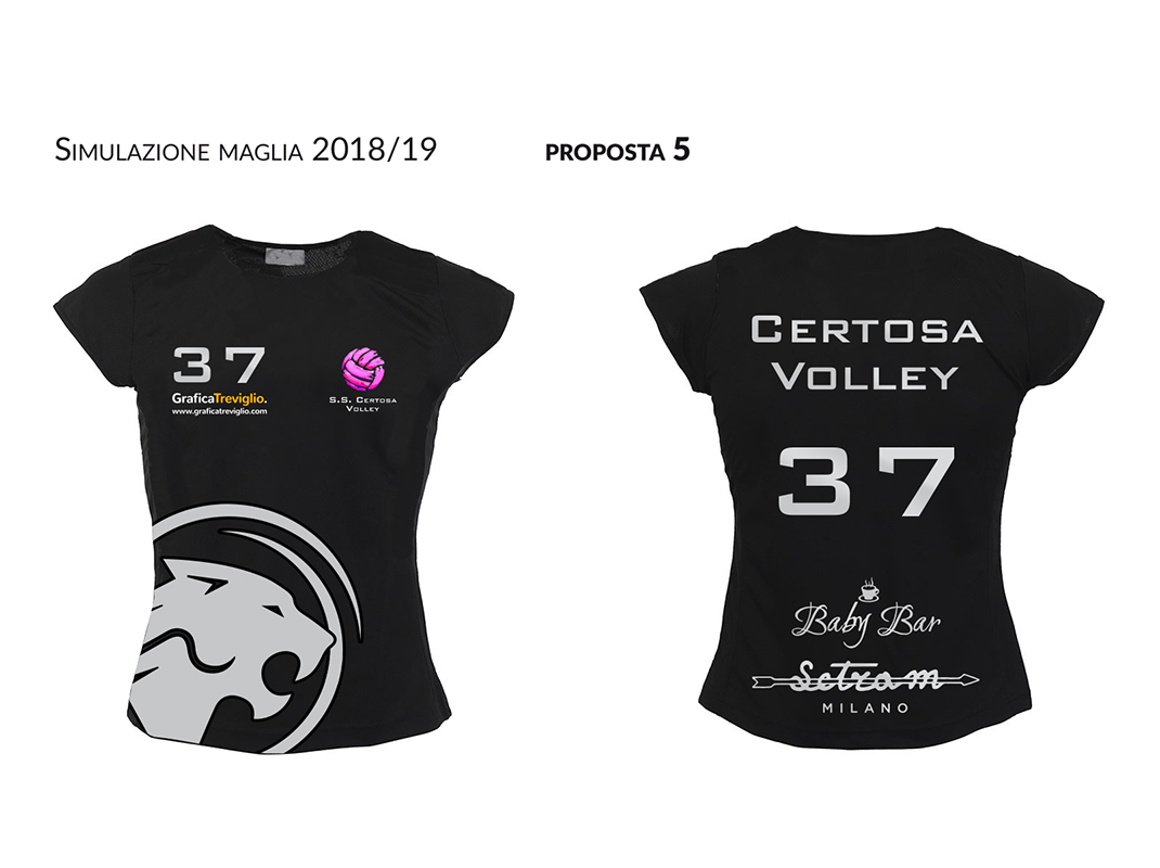 Ideazione Divisa sportiva e maglia per S.S.Certosa Volley di San Donato Milanese.